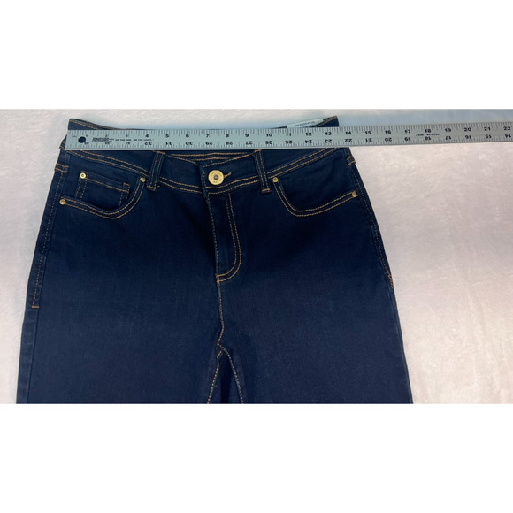 inc Dark Blue Jeans skinny leg/curvy crop mid rise size 4 (0208) - Picture 2 of 9